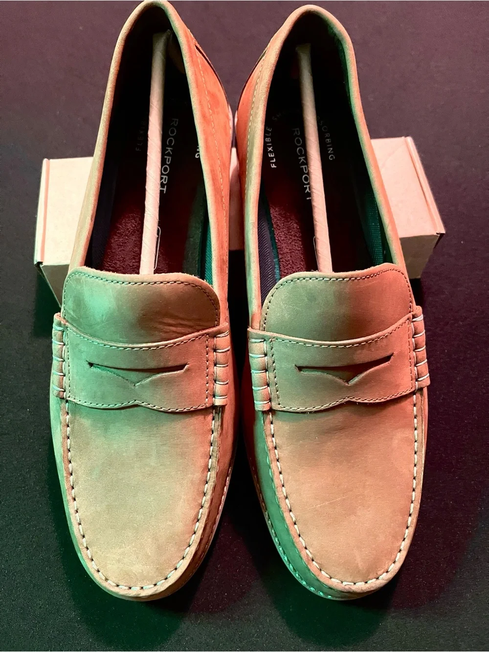 Rockport Tan Suede Penny Loafers. 10.5M New